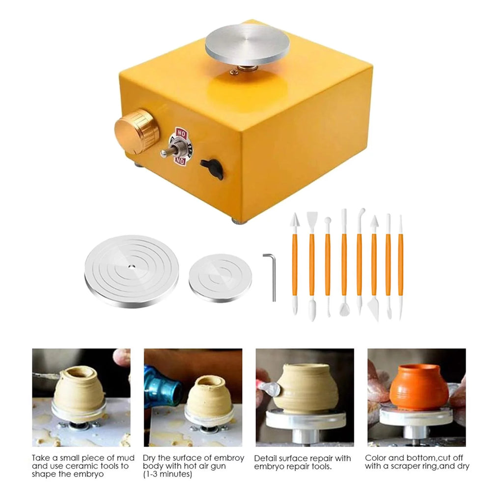 Mini Clay Making Forming Machine with 8 Ceramic Shaping Tools Q1409
