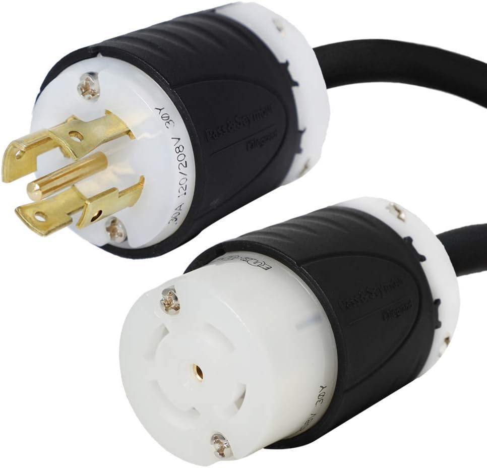 6 Foot 30A 120/208V 3-Phase Extension Cord Z12210