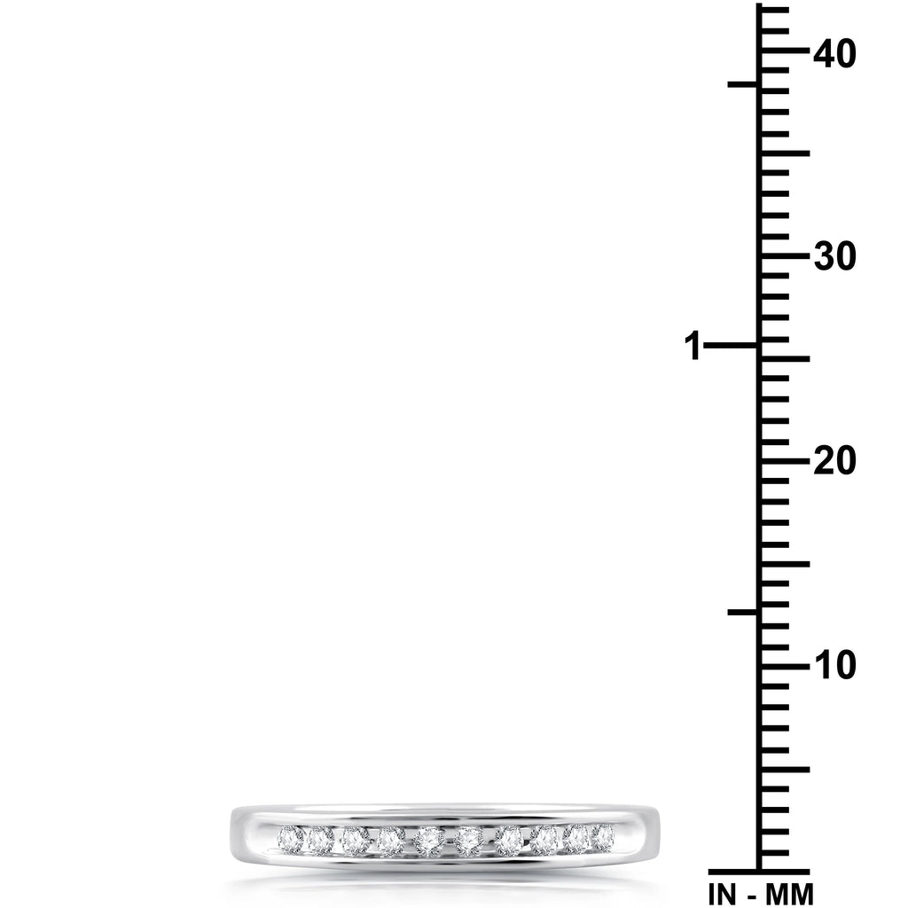 1/10 Carat Round Diamond Sterling Silver Band K2633