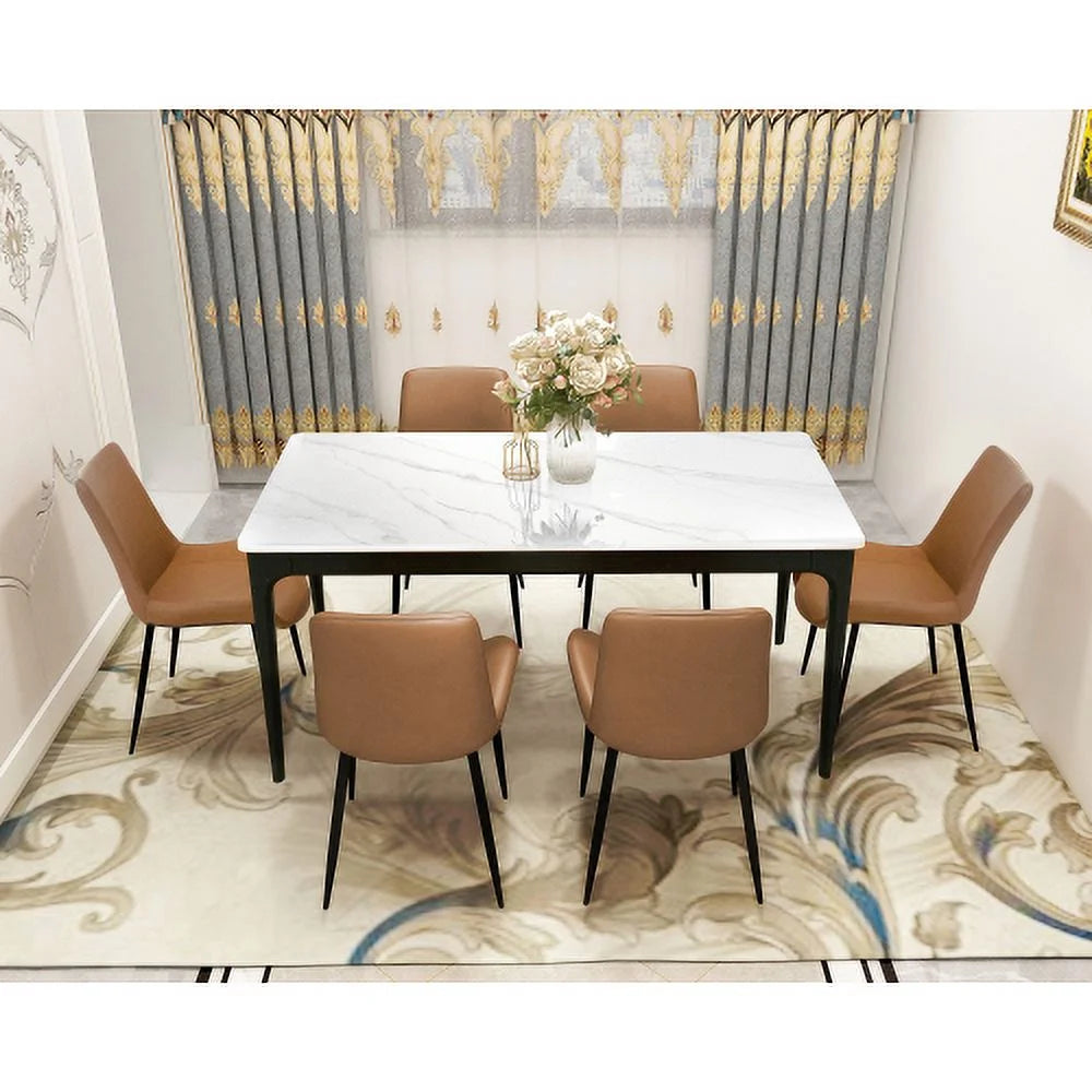 White 63 inch Sintered Stone Dining Table O2464