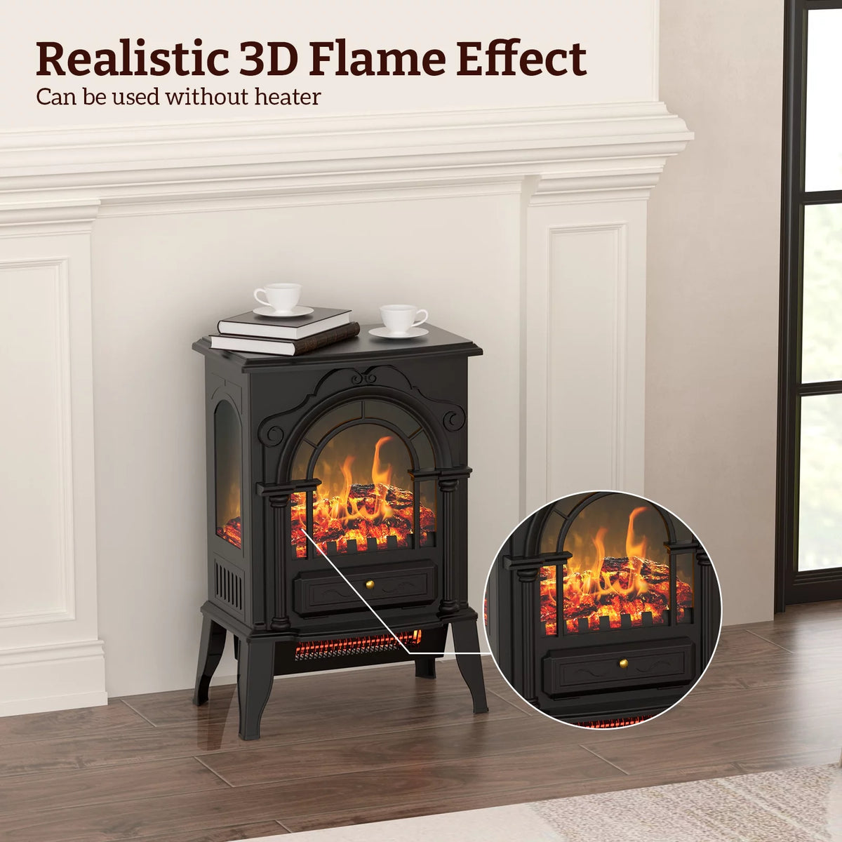 16" Infrared Electric Fireplace Heater M56019