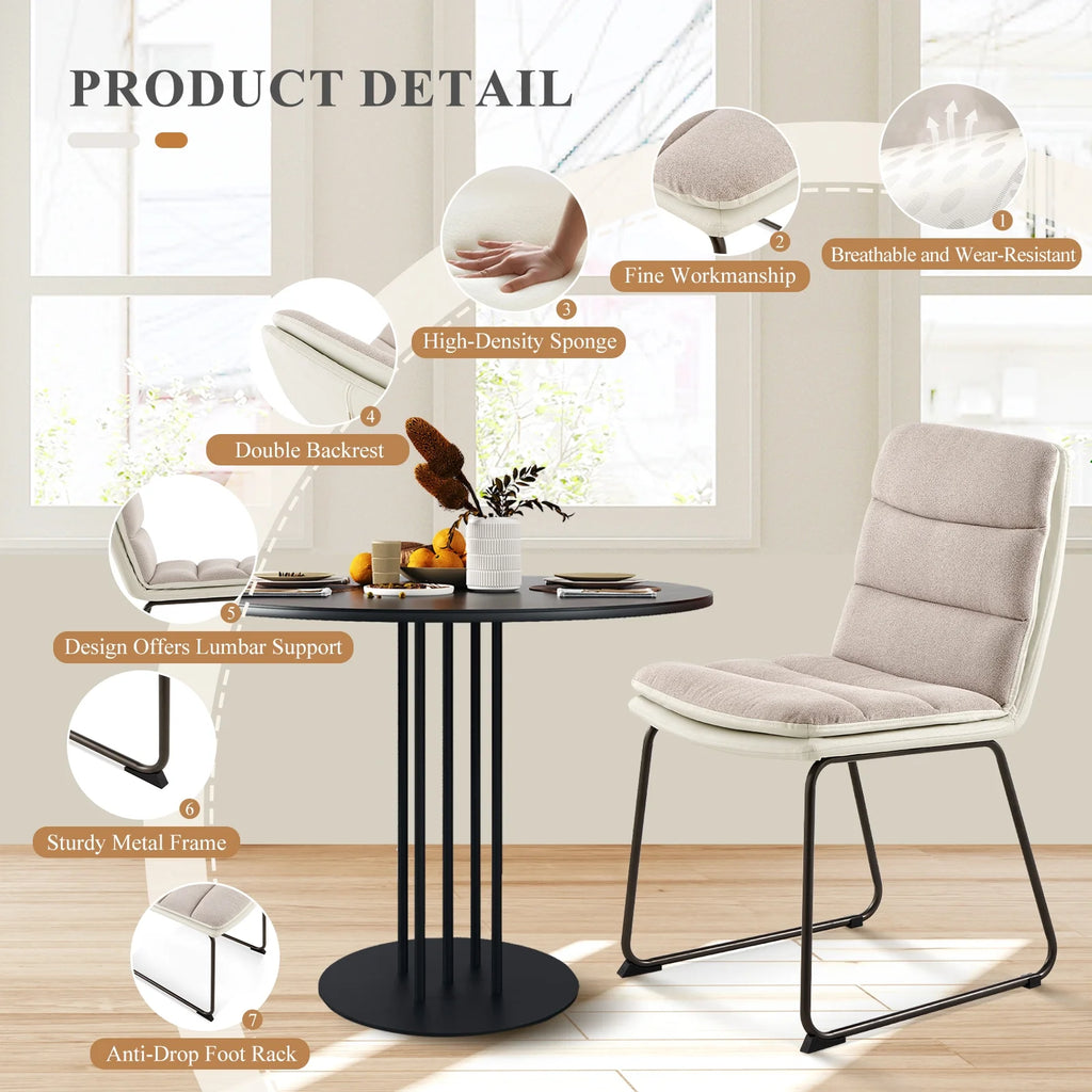 Fabric Upholstered Dining Chairs Set of 6 Brown G705