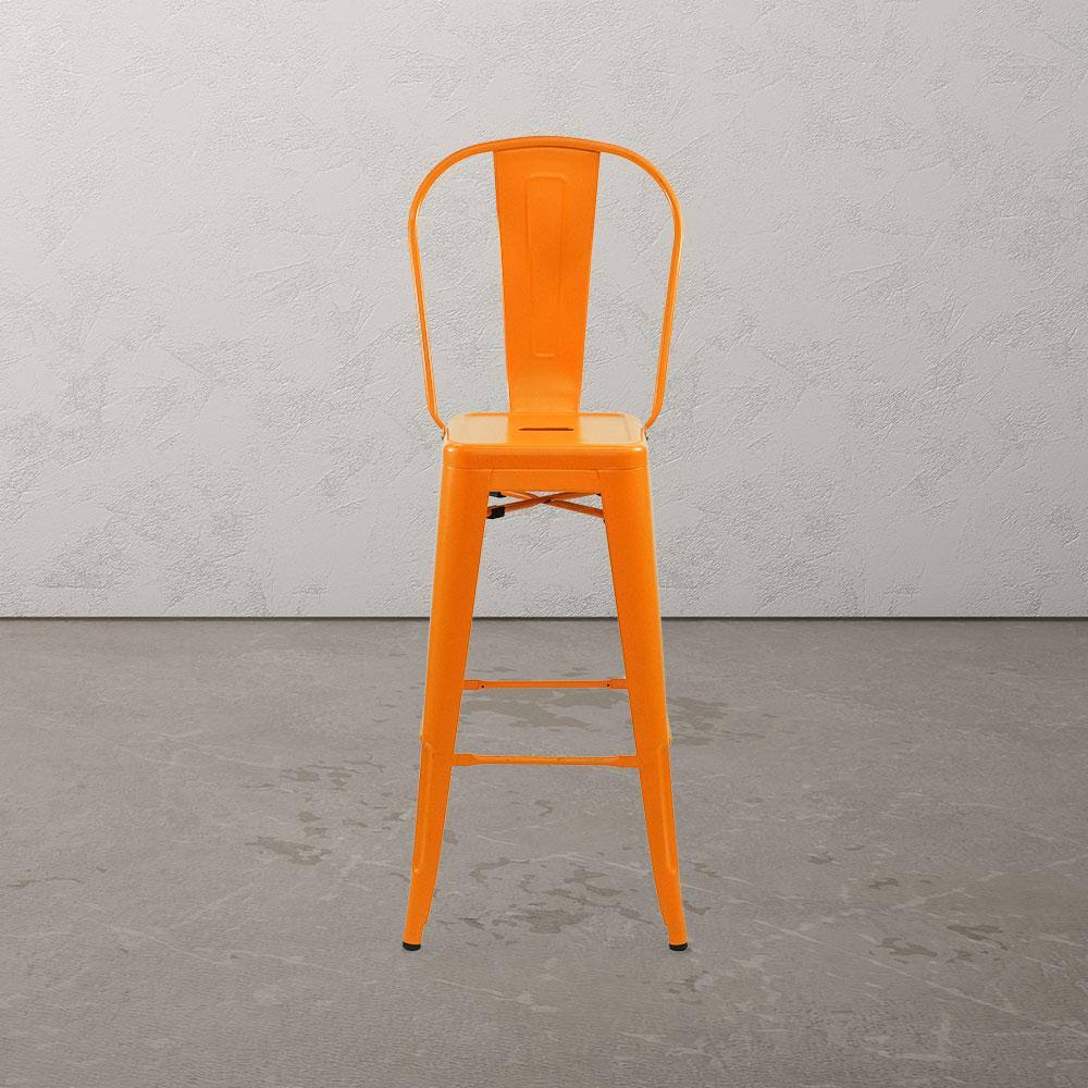 White Cafe Bar Stool with High Back I3061