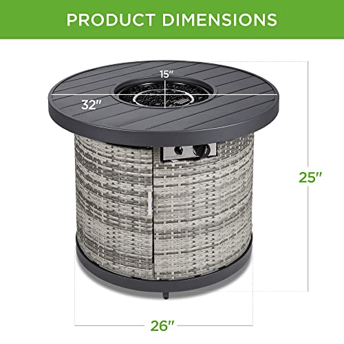 32in Round Gas Fire Pit Table A774