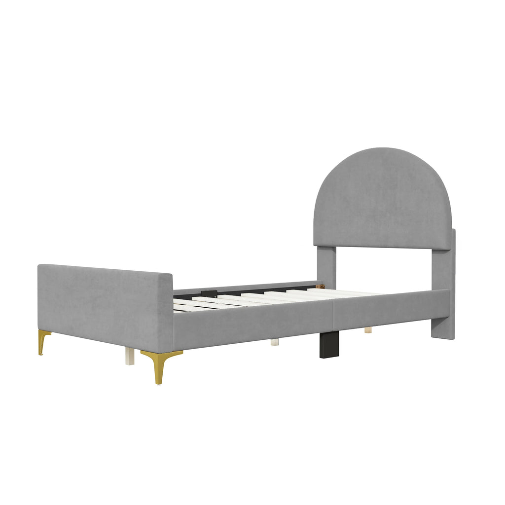 Twin Size Velvet Platform Bed Z90633