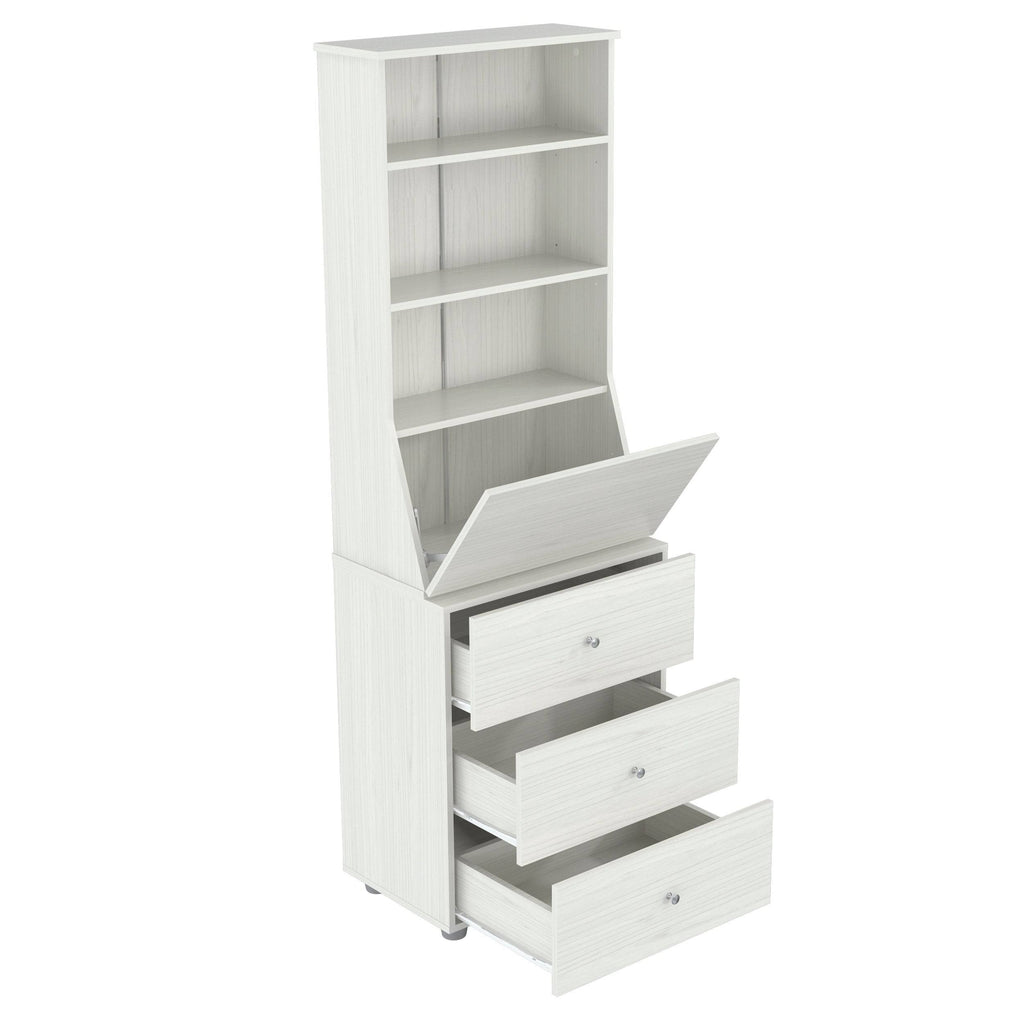 Washed Oak 3-Shelf Bookcase D875709