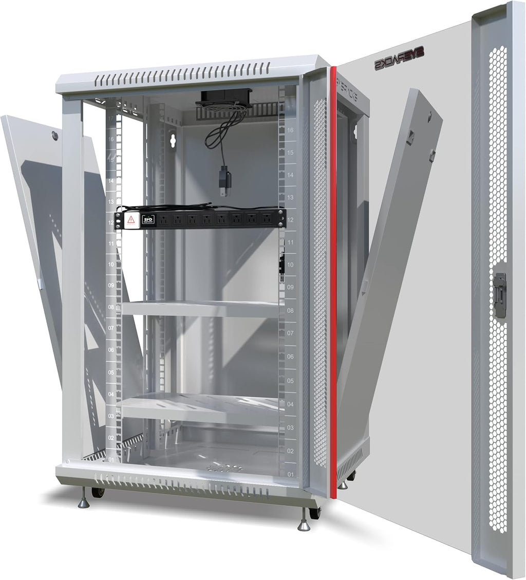 18U Wall Mount Server Rack Cabinet Enclosure 24 Inch Depth N1103