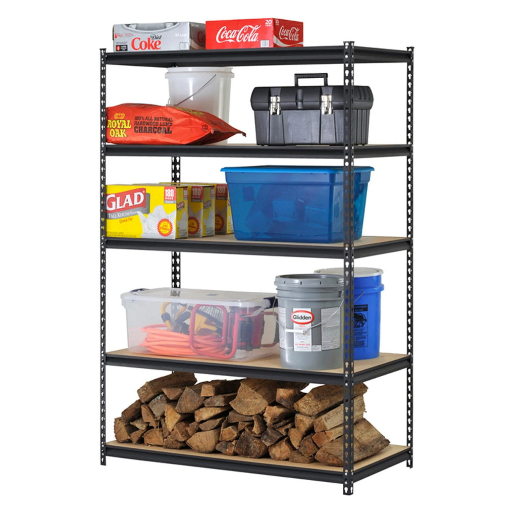 5-Tier Steel Shelving, 4,000 lbs. Total Capacity, Black I6557