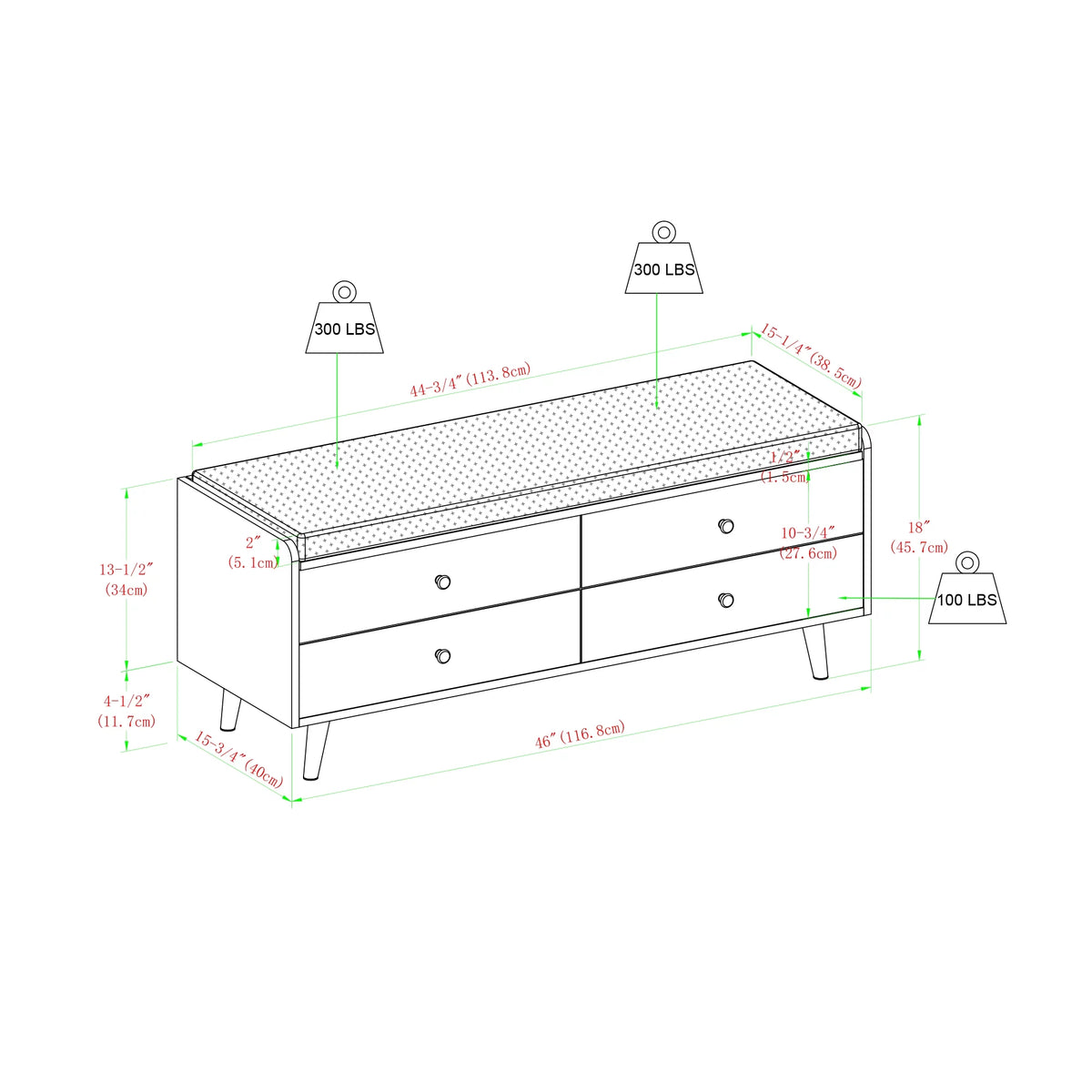 Lift Top Storage Bench C354219