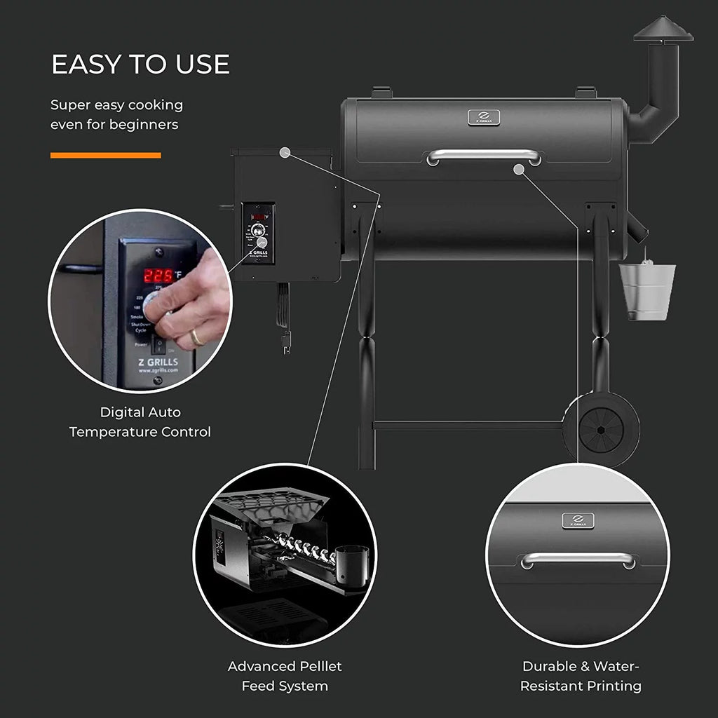 Wood Pellet Grill & Smoker 8 in 1 Black L448