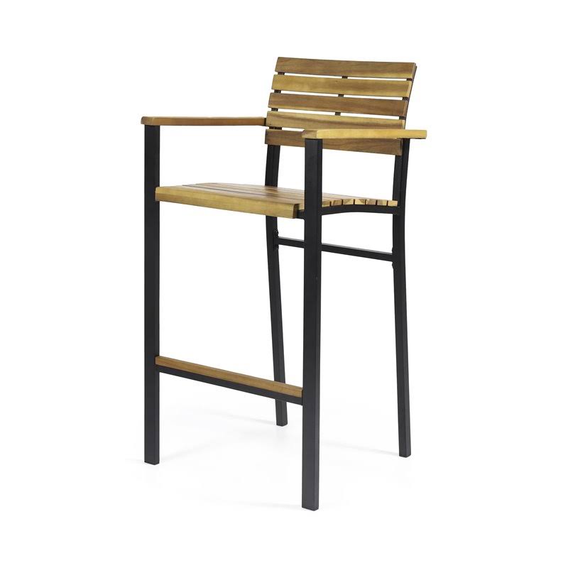 Acacia Wood Barstool Set of 4 U432476