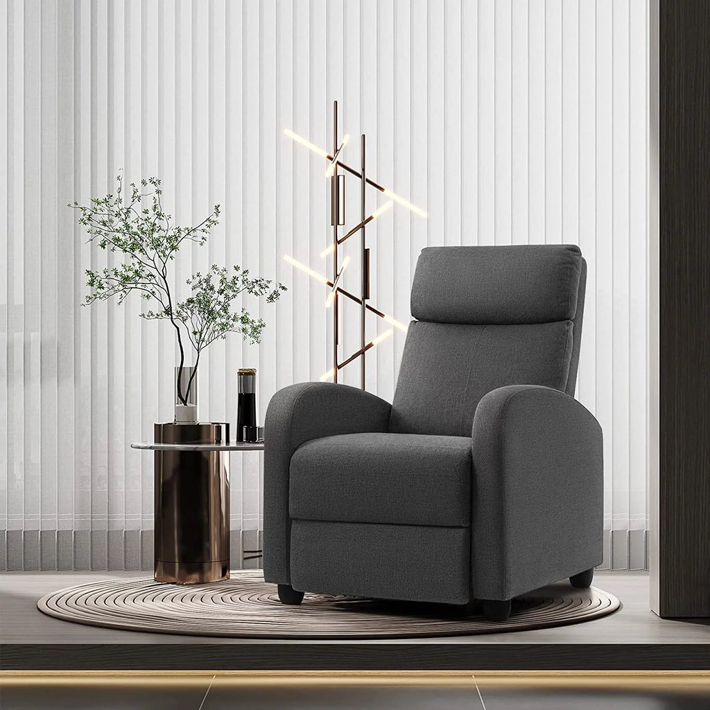 Light-Blue Fabric Recliner Chair B509