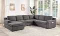 Linen U-Shape Sectional Sofa Chaise L746