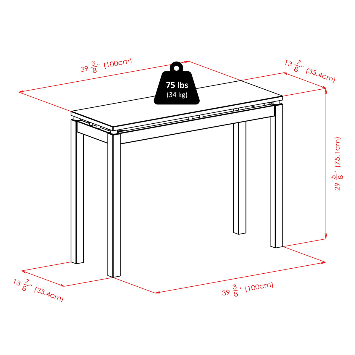 Espresso Finish Console Hall Table G907