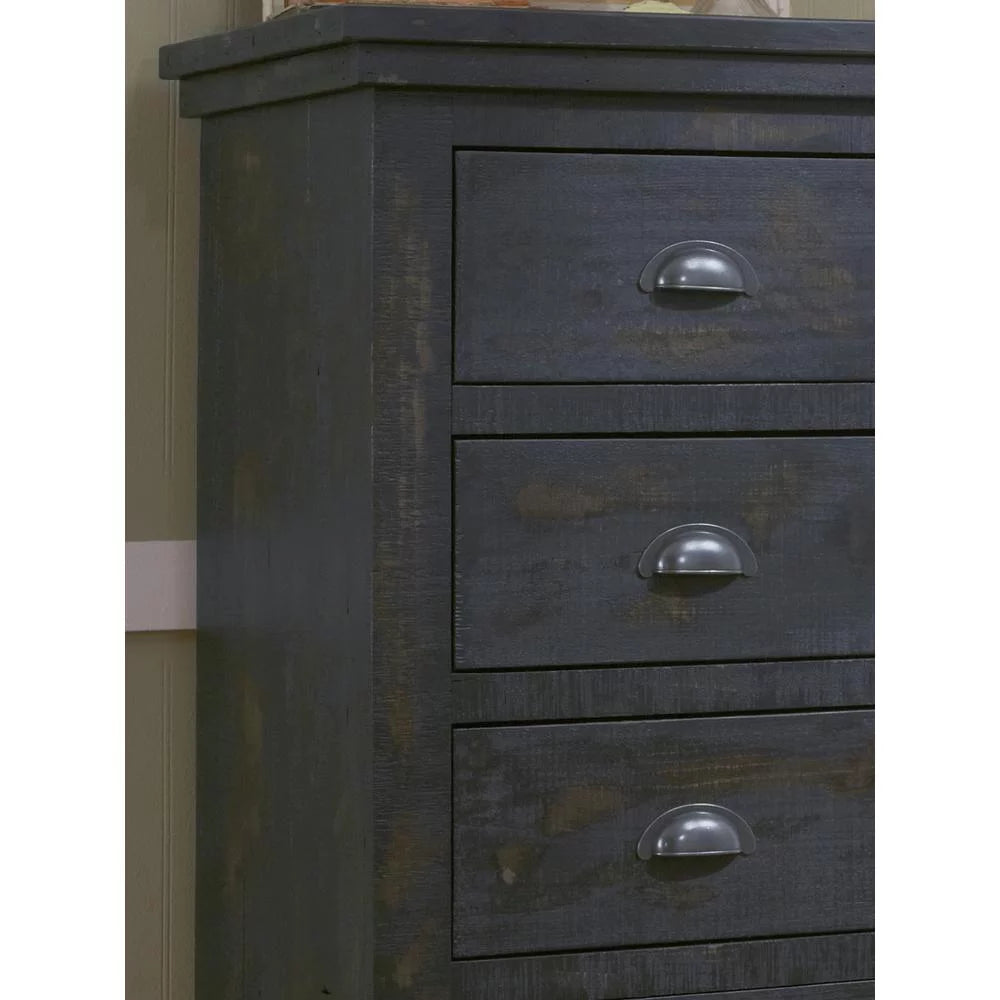 54" Distressed Black Wood TV Stand Y277236