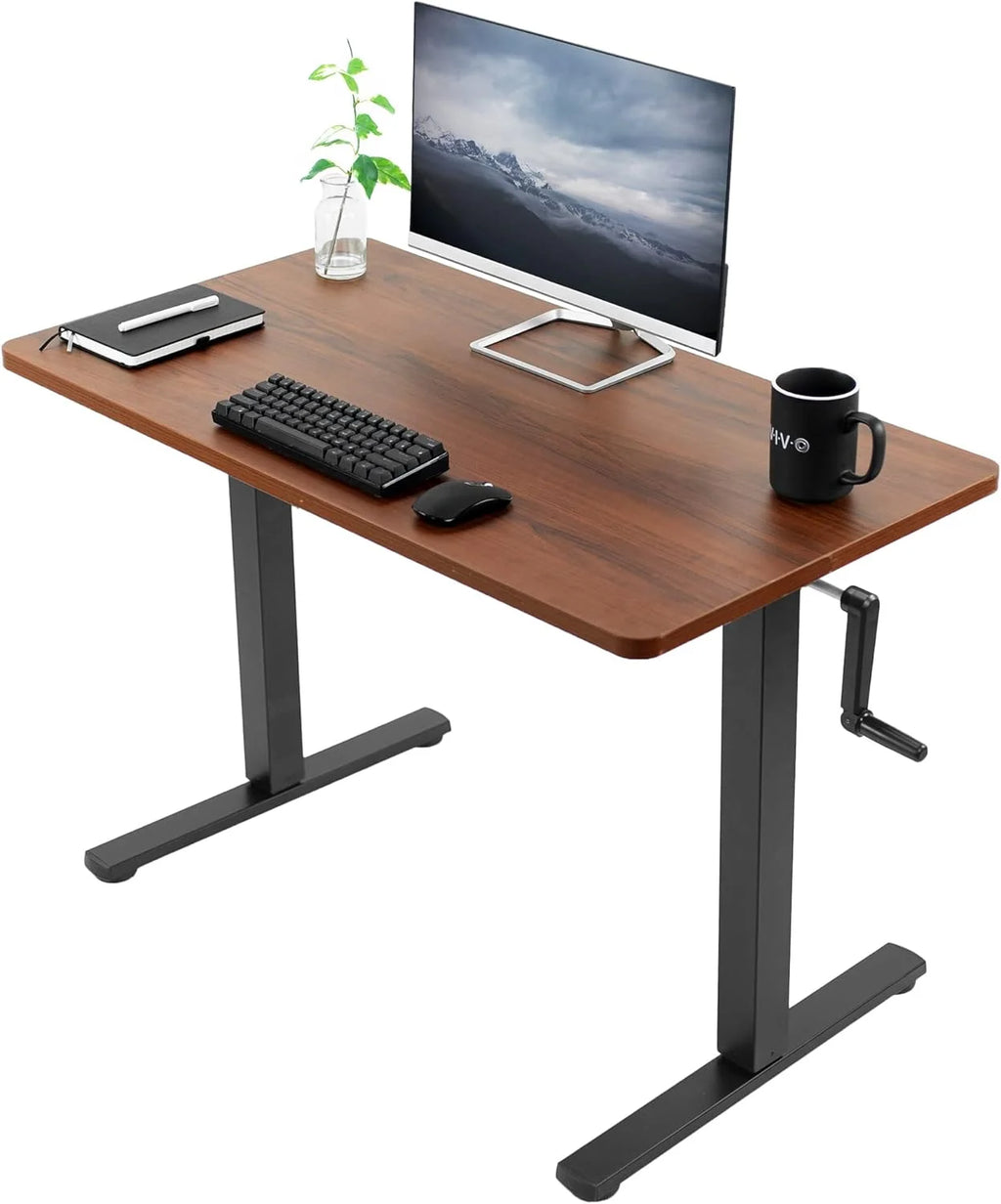 Dark Walnut 43 X 24 Inch Height Adjustable Standing Desk V297