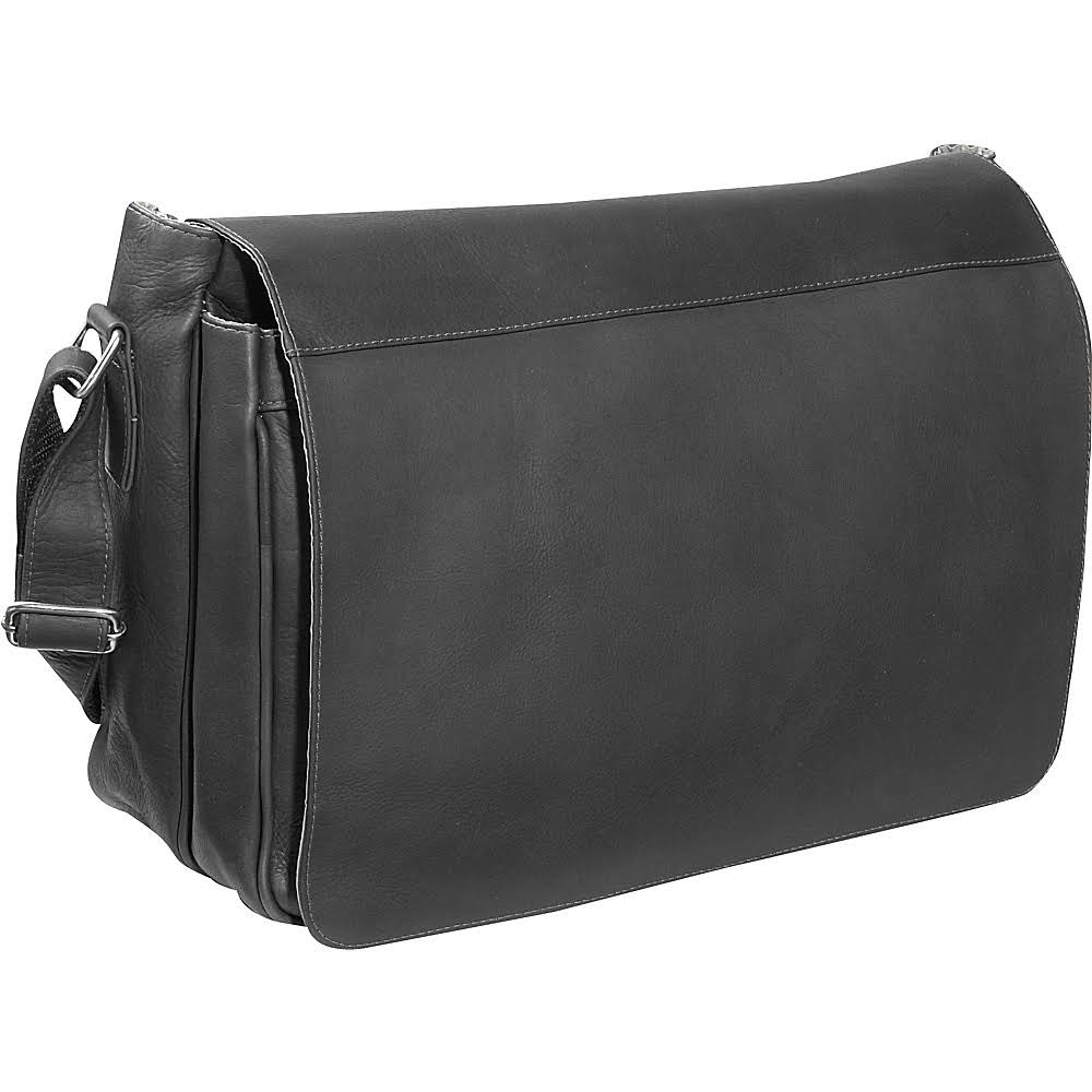 Black Leather Messenger K2373