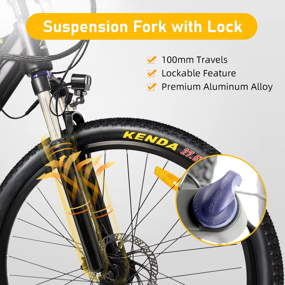 27.5 inch 48V 500W Electric City Bicycle with Removable Battery, Black S3366