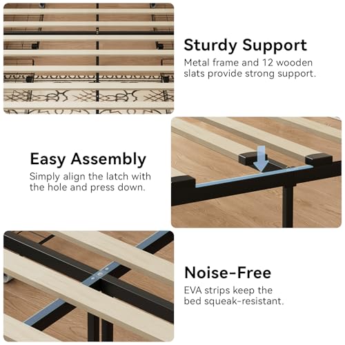 Full Size Velvet Upholstered Platform Bed Frame with 4 Storage Drawers L65720
