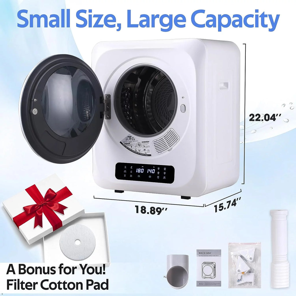 Portable 120 V Electric Dryer with Smart Moisture Sensor, 8.8 lbs, White B606816