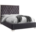 Grey Velvet King Bed X425011