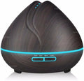 400ml Mini Ultrasonic Essential Oil Diffuser Wood Grain Cool Mist Humidifier 14 Color Lights D5403