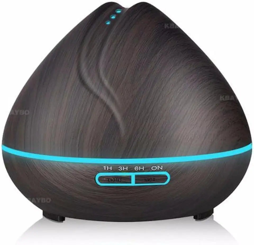 400ml Mini Ultrasonic Essential Oil Diffuser Wood Grain Cool Mist Humidifier 14 Color Lights D5403