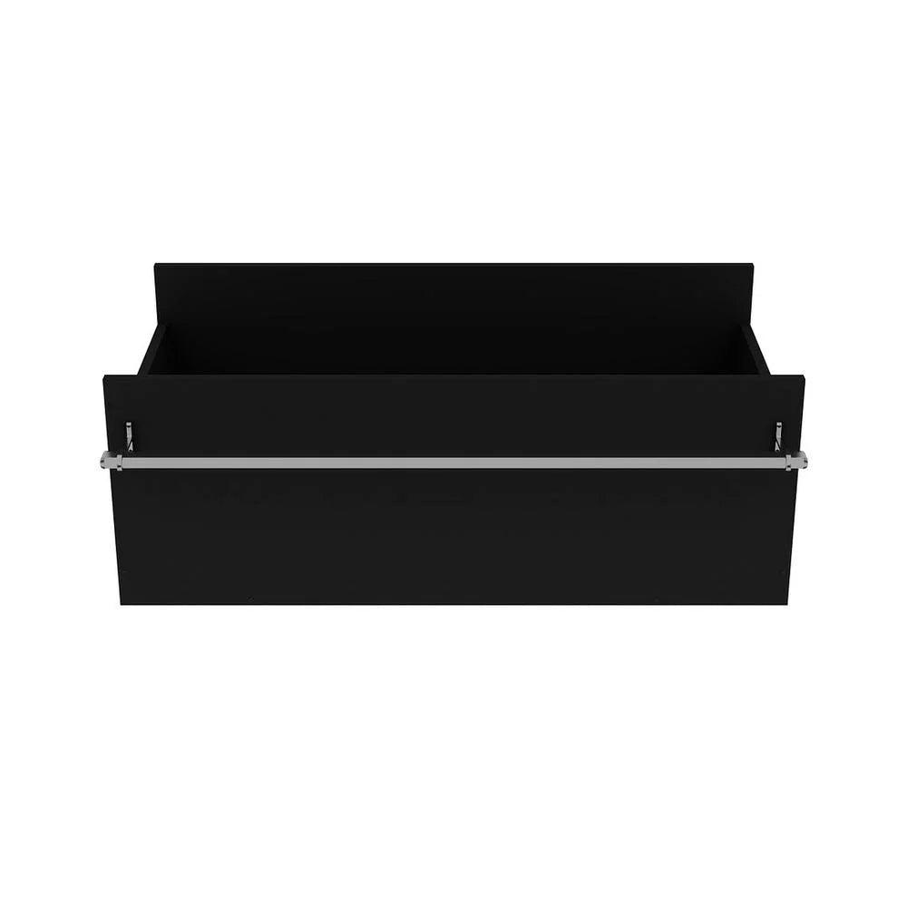 Black Floating Closet with Shelf and Rod D57380
