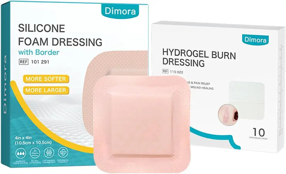 Hydrogel Burn Dressing & Silicone Foam Dressing 4" x 4" G648