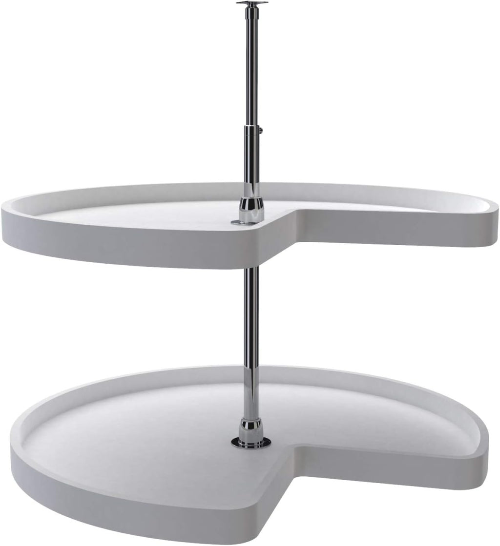 White 2-Shelf Lazy Susan Corner Kitchen Cabinet Organizer P176