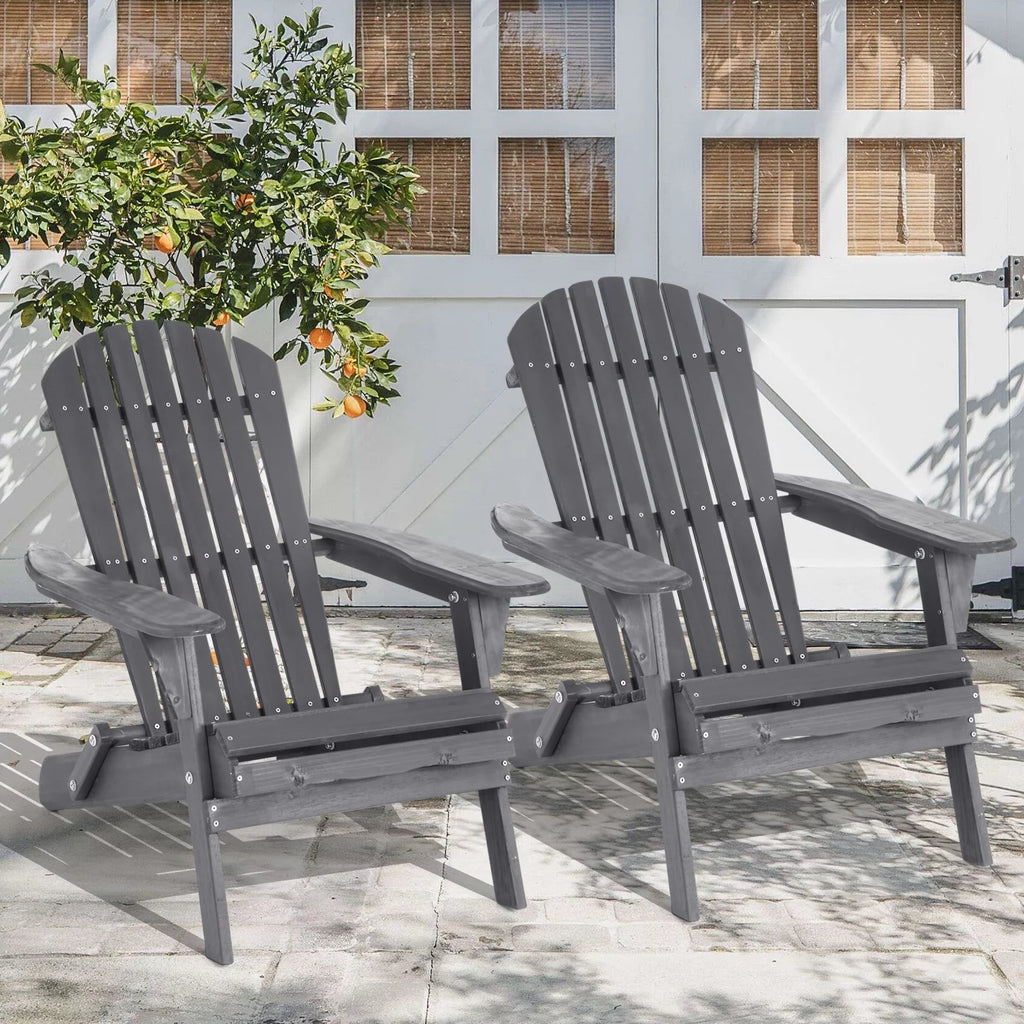 Folding Adirondack Chair Set of 2 Grey L21551