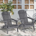 Folding Adirondack Chair Set of 2 Grey L21551