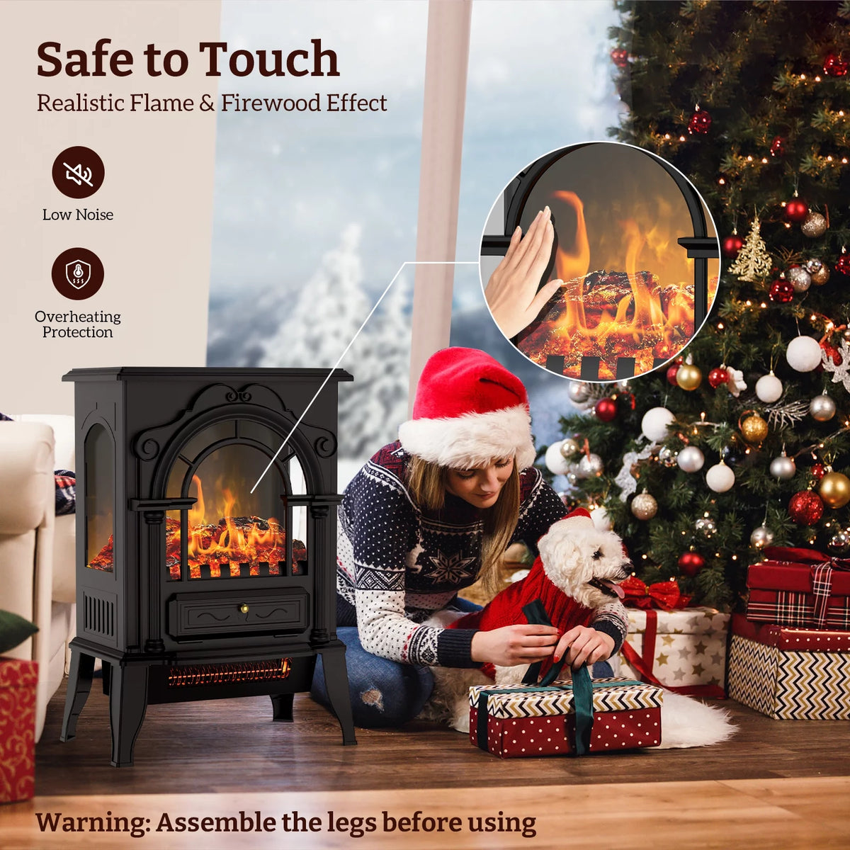 16" Infrared Electric Fireplace Heater M56019
