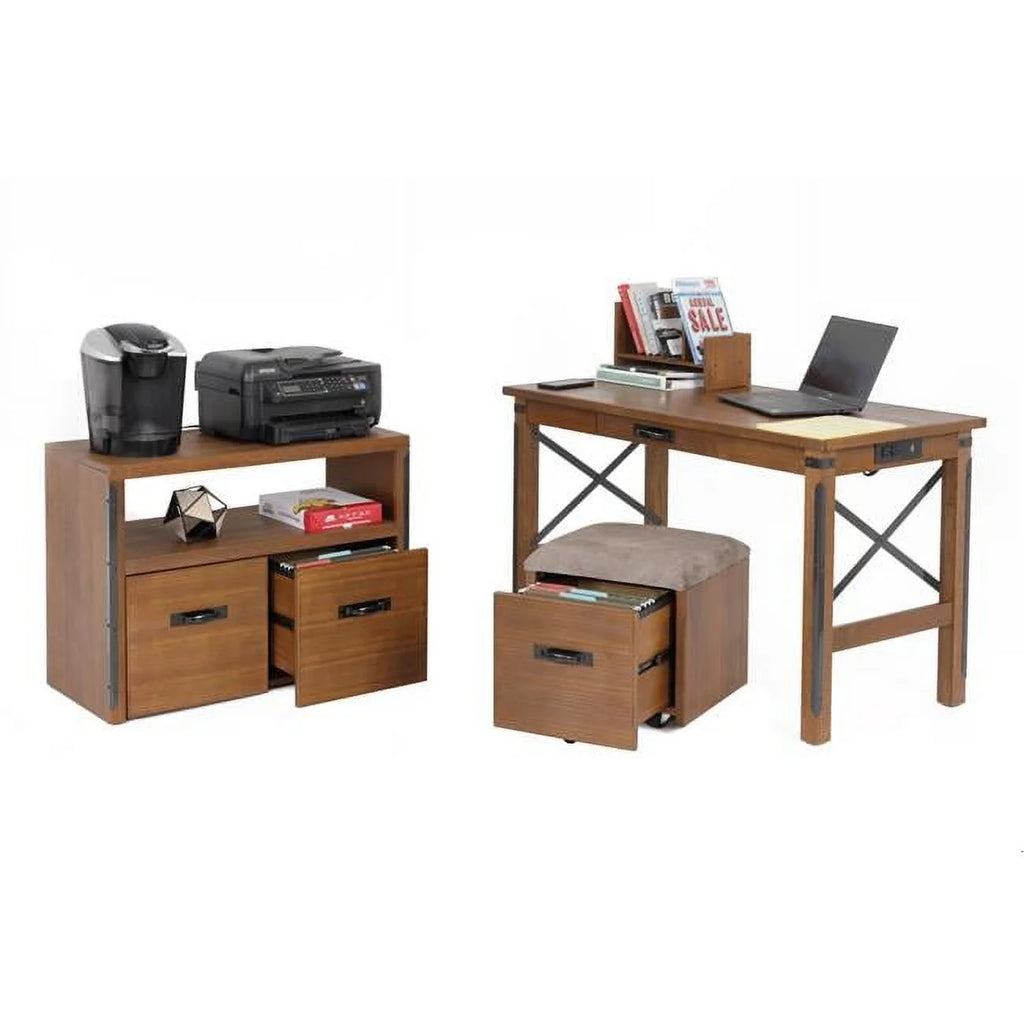 30 x 47.5 x 47.5 in Desk with USB Ports, File Cabinet and Machine Stand B28096