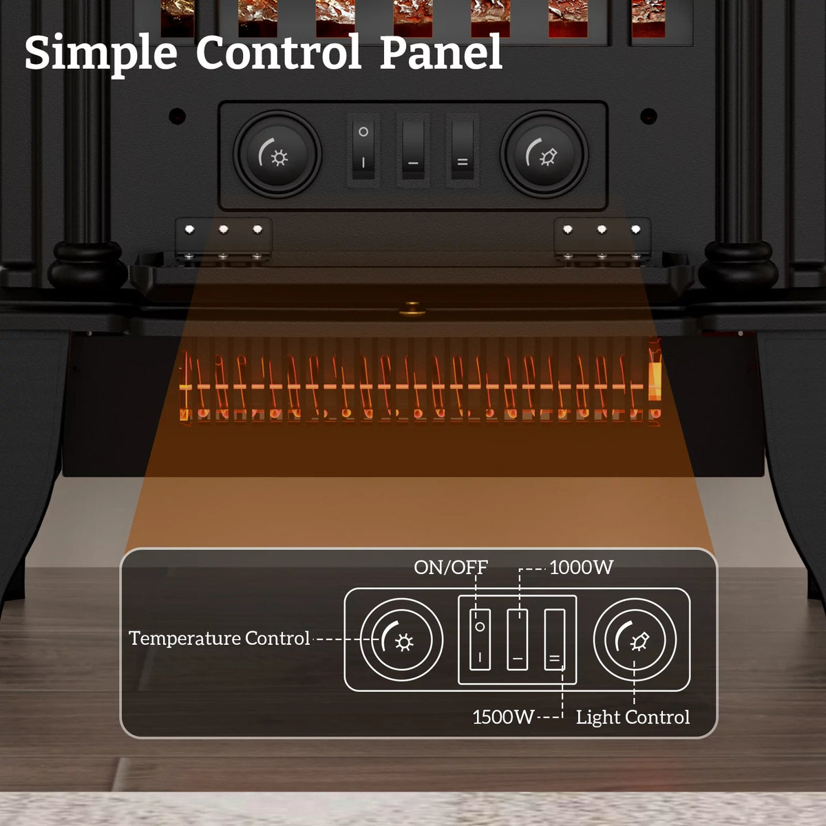 16" Infrared Electric Fireplace Heater M56019