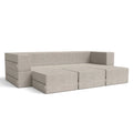 California King Convertible Sleeper Sofa and Ottomans Dove Grey Foam Polyester E44826