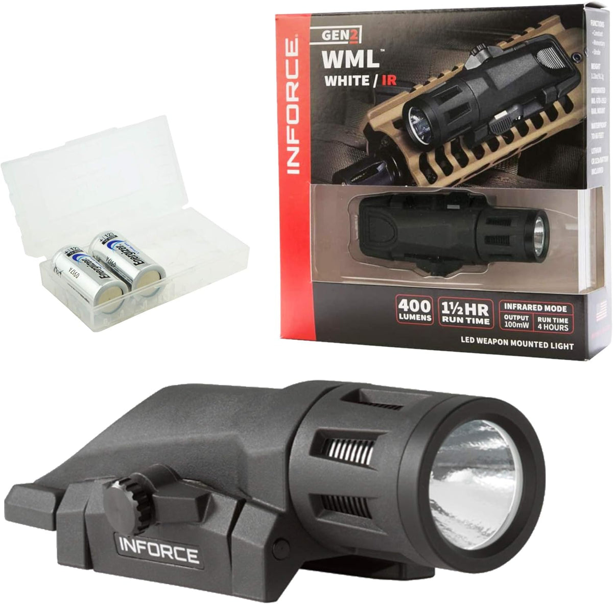 White/IR Tactical Light 400 Lumen LED with 2 CR123 Batteries Z911