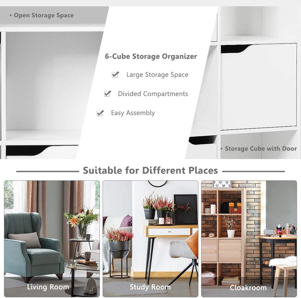 White 6-Cube Storage Organizer Cabinet N549
