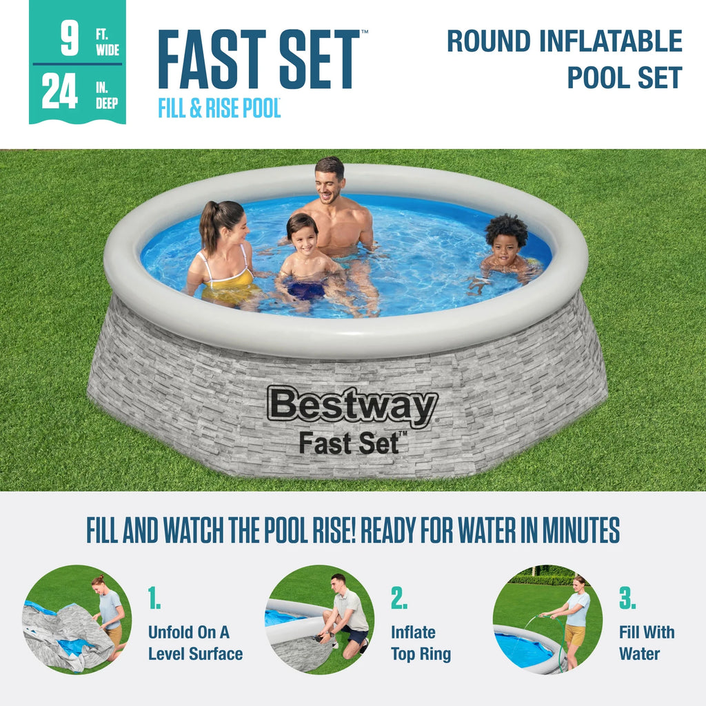12' x 30 Round Inflatable Swimming Pool Set U2954