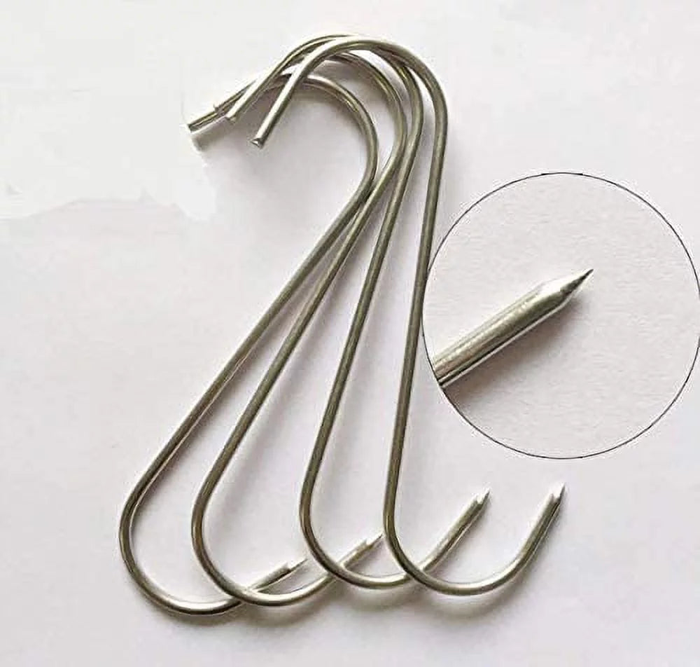 7.5" Stainless Steel S-Hook Meat Hooks 6 Pack C1880