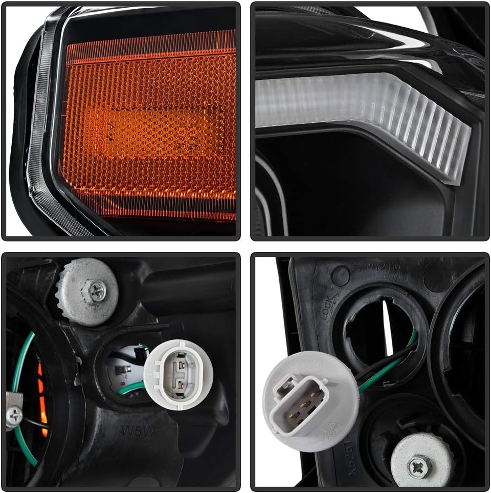 Black Projector Headlights Driver & Passenger C3107