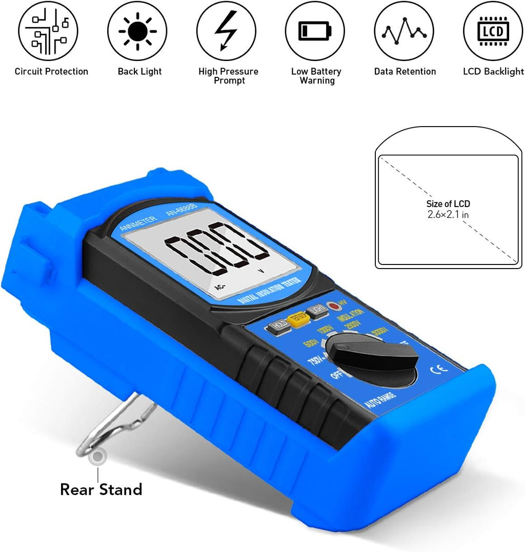Digital Insulation Resistance Tester 5000V 200G ohms Auto Ranging Voltmeter D807389