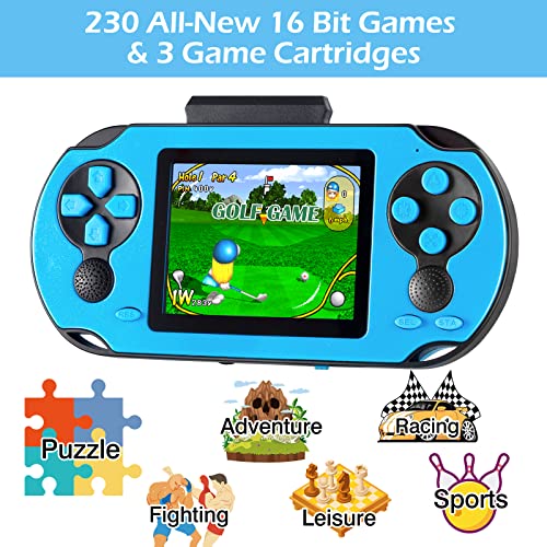 Blue Handheld Game with 230 Preloaded Games A33688