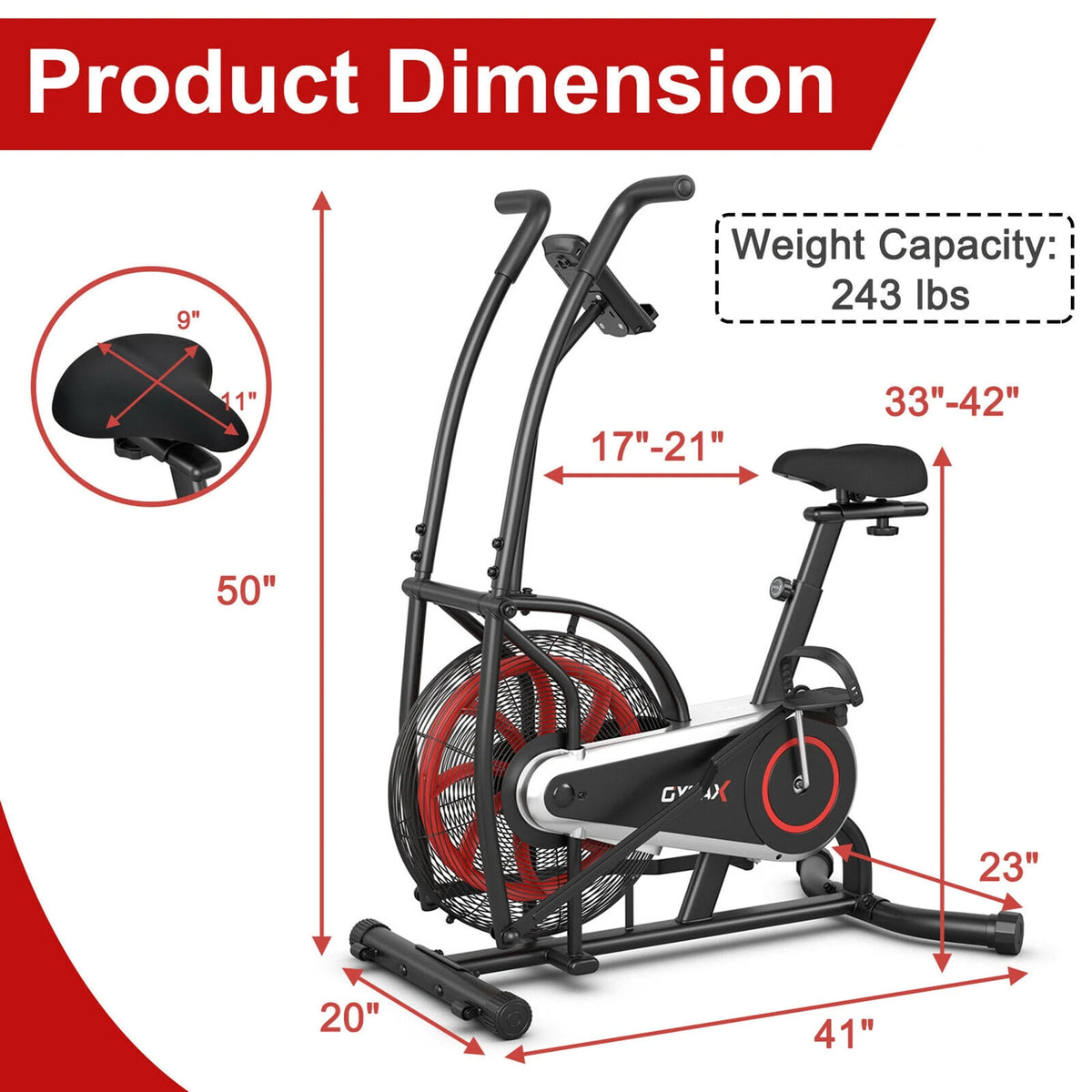 Fan Exercise Bike with LCD Display G49321