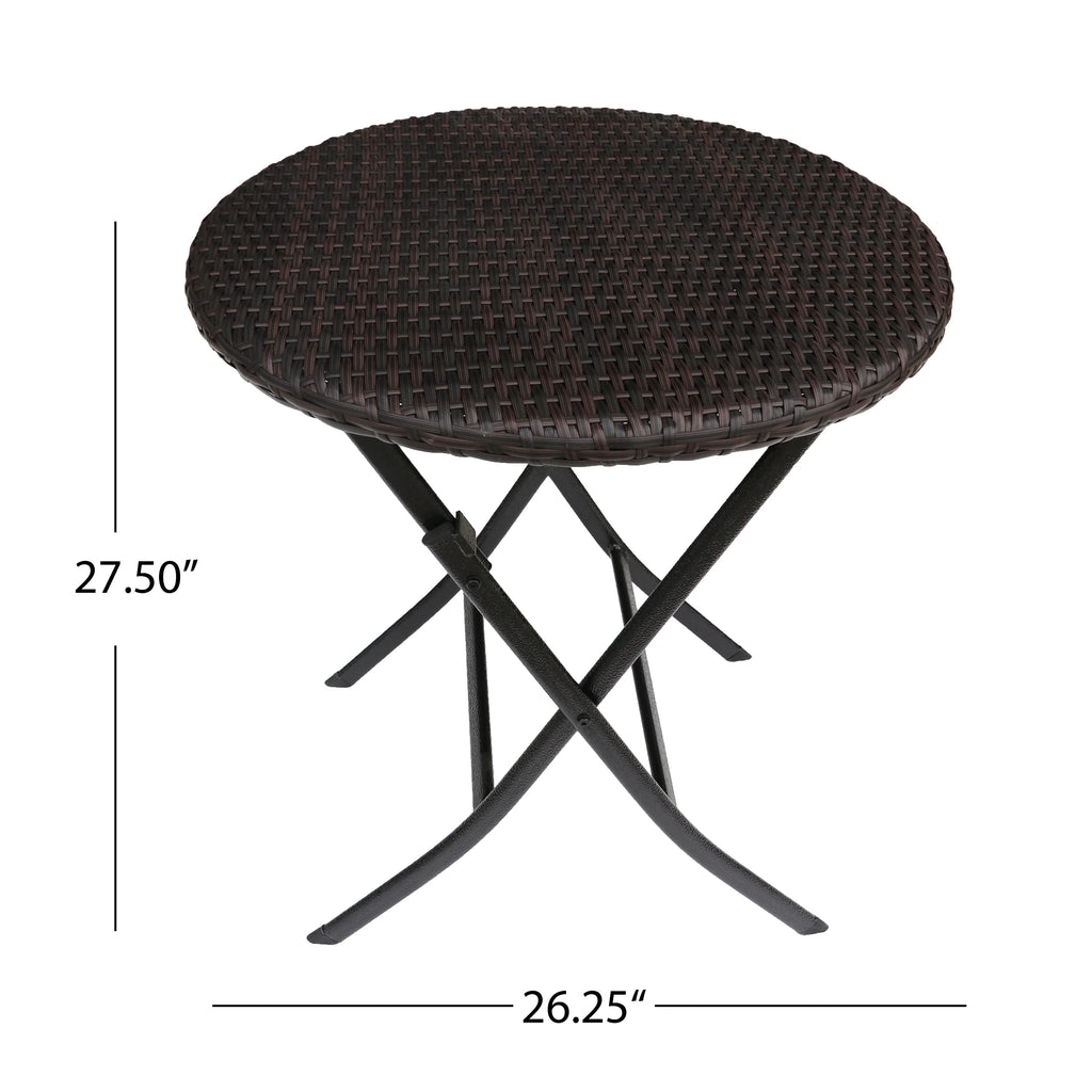 3-Piece Outdoor Wicker Fabric Bistro Set D1303