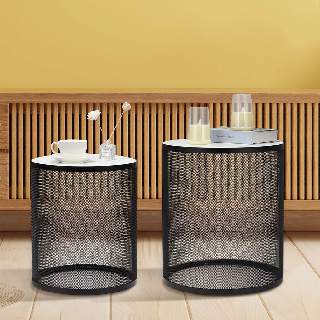 Black Metal Nesting Table Set of 2 N80083