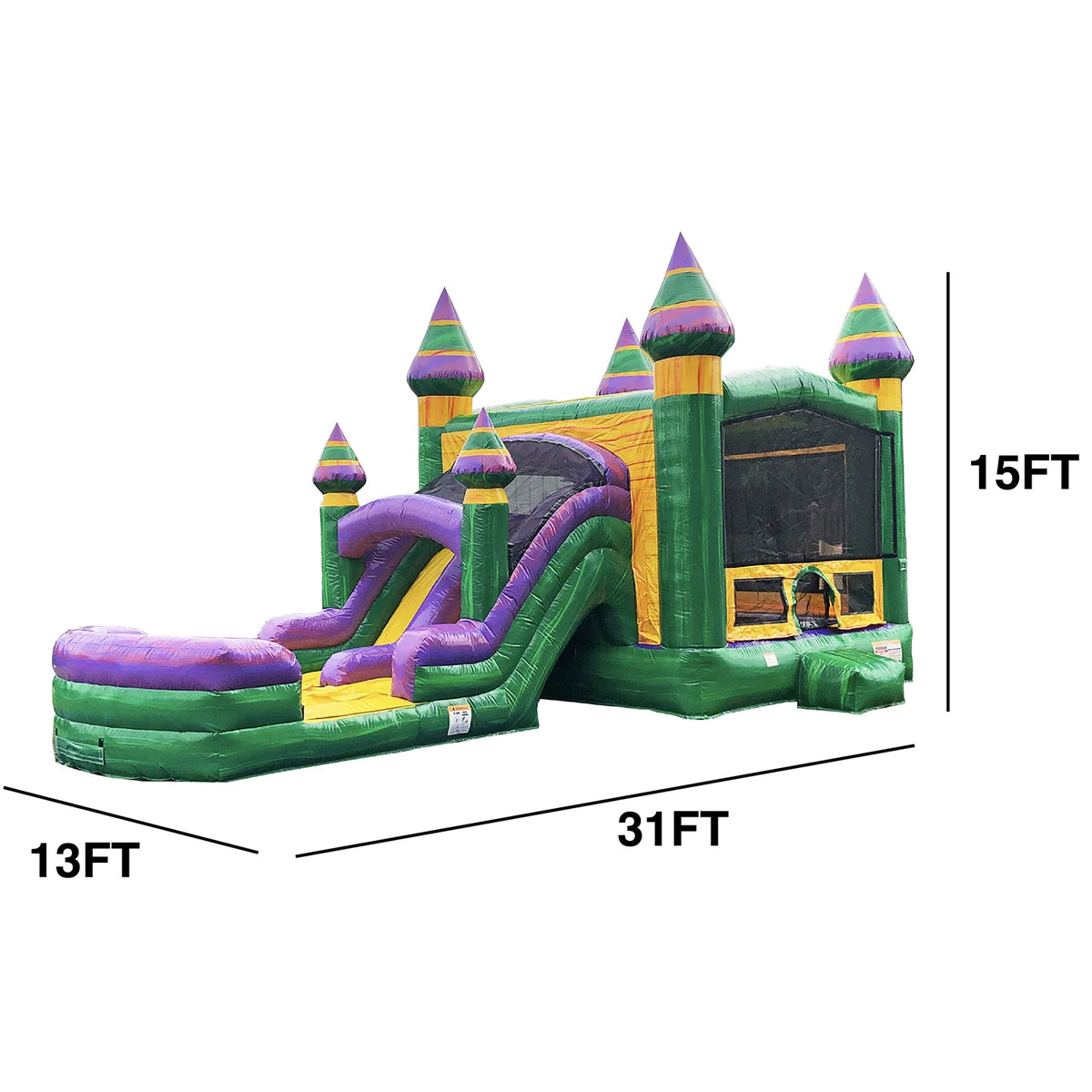 Inflatable Bounce House with Dual Water Slides and Pool H70157