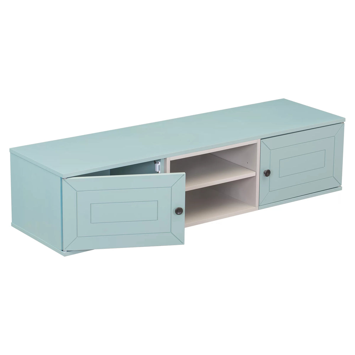 Beige Floating Wall Mounted TV Stand with Storage Cabinets T62758