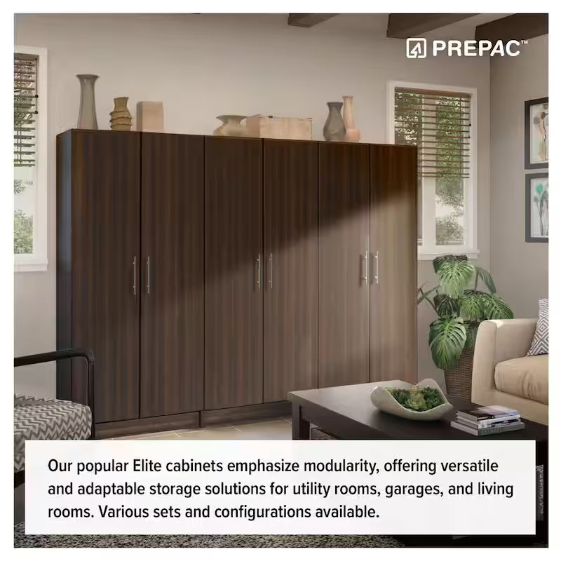 Wood Freestanding Garage Cabinet in Espresso W37779