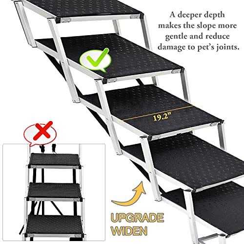 19.2” Extra Wide Foldable Dog Car Stairs with Nonslip Surface C309